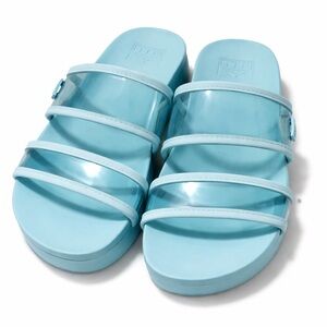 Reef Slide Sandals | Women’s Aqua Blue Double Strap | Casual Comfort Slides